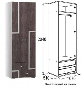 Шкаф 670 мм 2-х дверный для одежды Омега 16 (штанга) в Реж - rezh.mebel-e96.ru